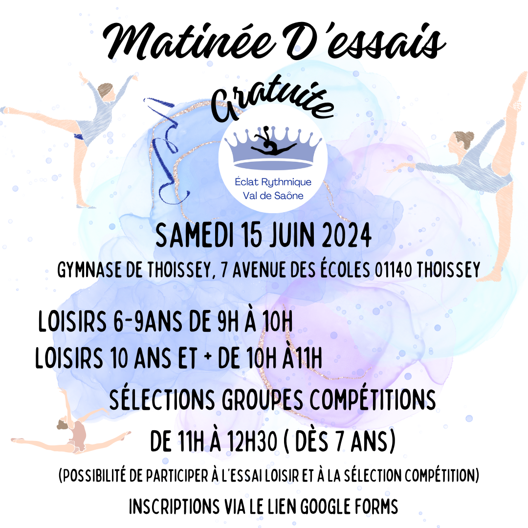 invitation évènement essai gymnastique rythmique  